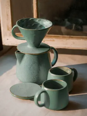 Conjunto café completo – verde